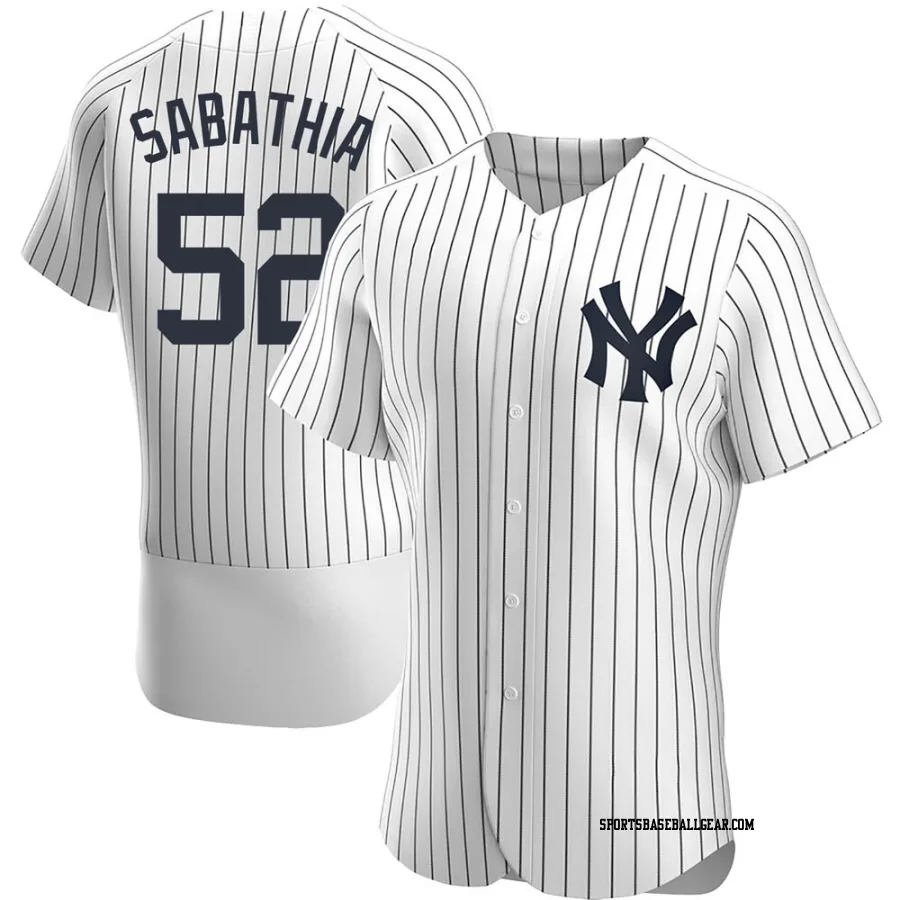 CC Sabathia Men's New York Yankees White Authentic Home Jersey