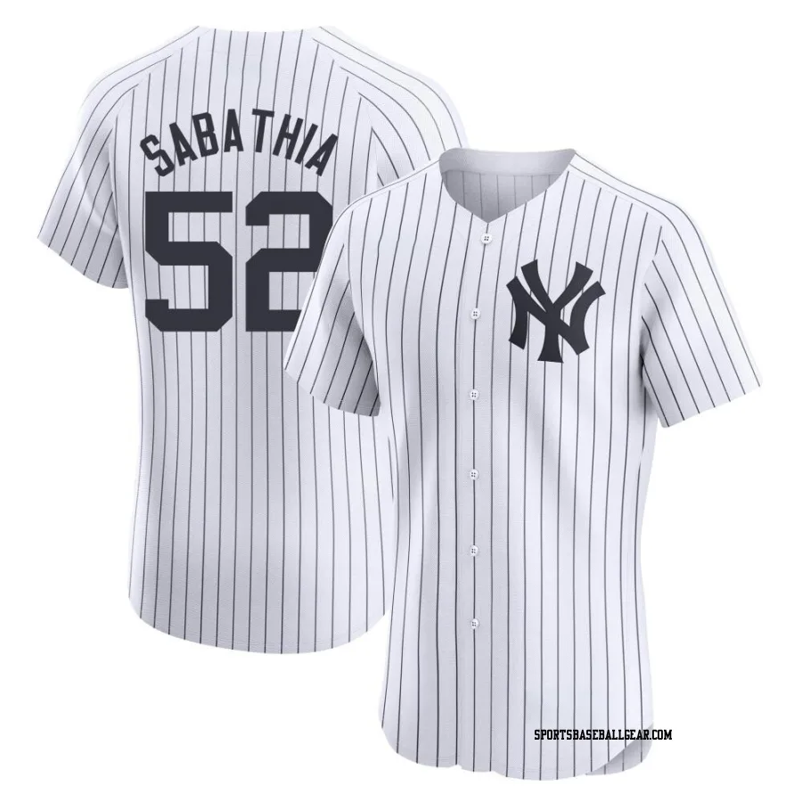 CC Sabathia Men's New York Yankees White Elite Home Jersey