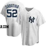 CC Sabathia Men's New York Yankees White Replica Home Jersey