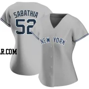 CC Sabathia Women's New York Yankees Gray Authentic Road Name Jersey