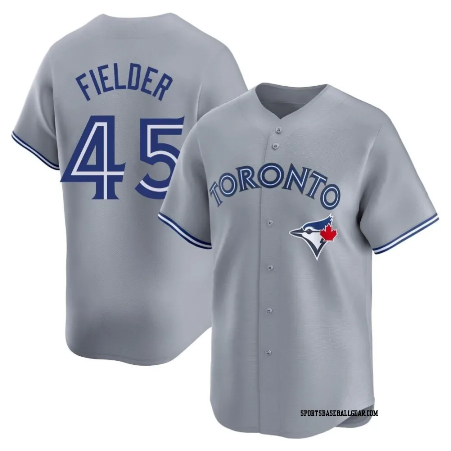 Cecil Fielder Men's Toronto Blue Jays Gray Limited Away Jersey