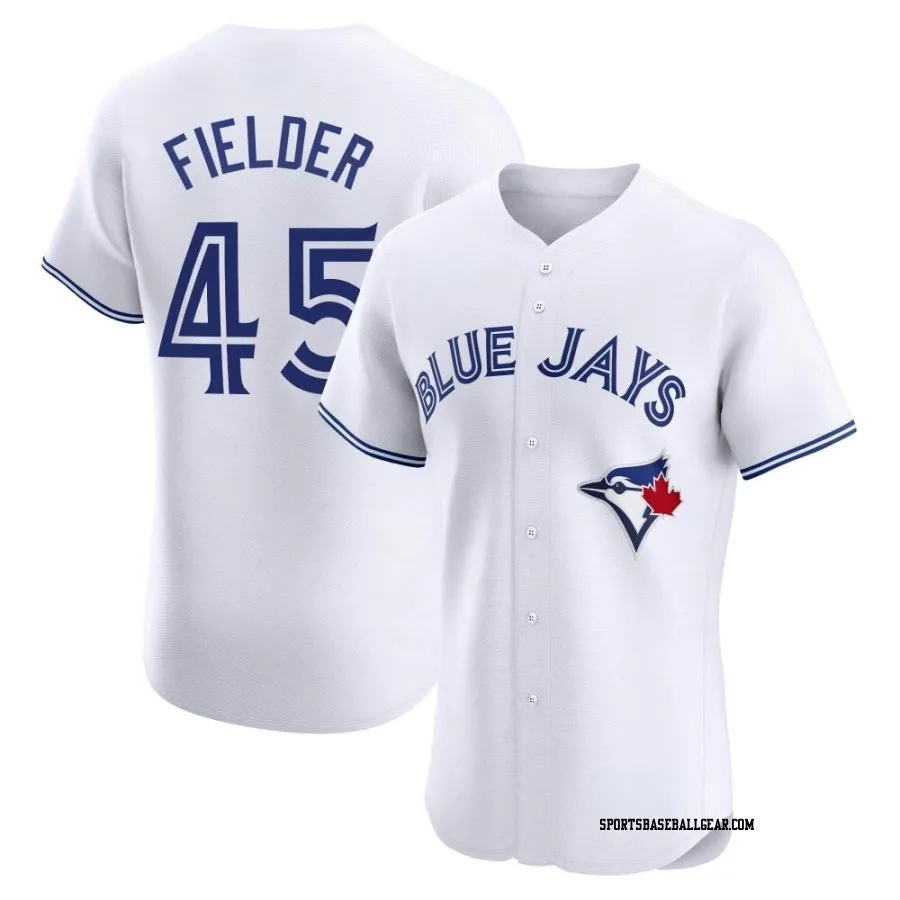 Cecil Fielder Men's Toronto Blue Jays White Elite Home Jersey