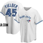 Cecil Fielder Men's Toronto Blue Jays White Replica Home Jersey