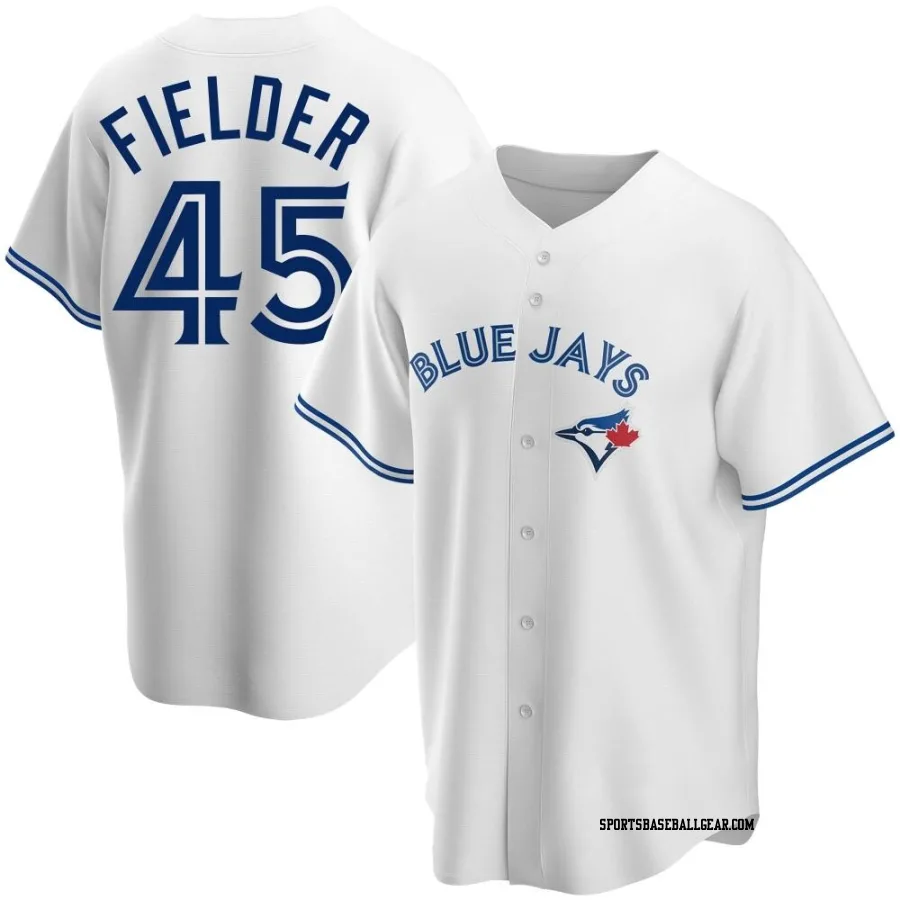 Cecil Fielder Men's Toronto Blue Jays White Replica Home Jersey