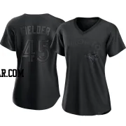 Cecil Fielder Women's Toronto Blue Jays Black Authentic Pitch Fashion Jersey