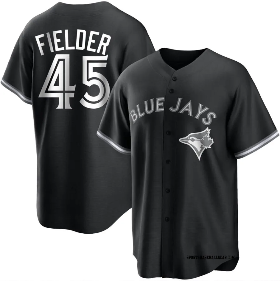 Cecil Fielder Youth Toronto Blue Jays Black/White Replica Jersey