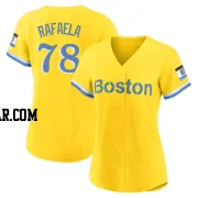 Ceddanne Rafaela Women's Boston Red Sox Gold/Light Authentic Blue 2021 City Connect Player Jersey