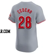 Cesar Cedeno Men's Cincinnati Reds Gray Elite Road Jersey