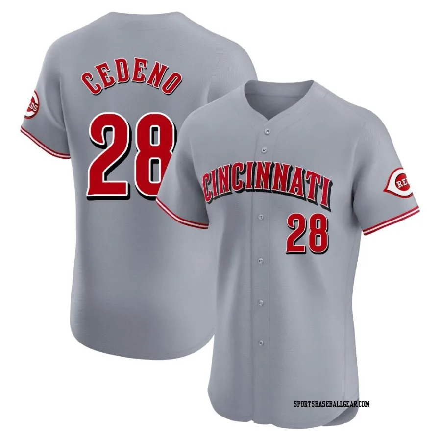 Cesar Cedeno Men's Cincinnati Reds Gray Elite Road Jersey