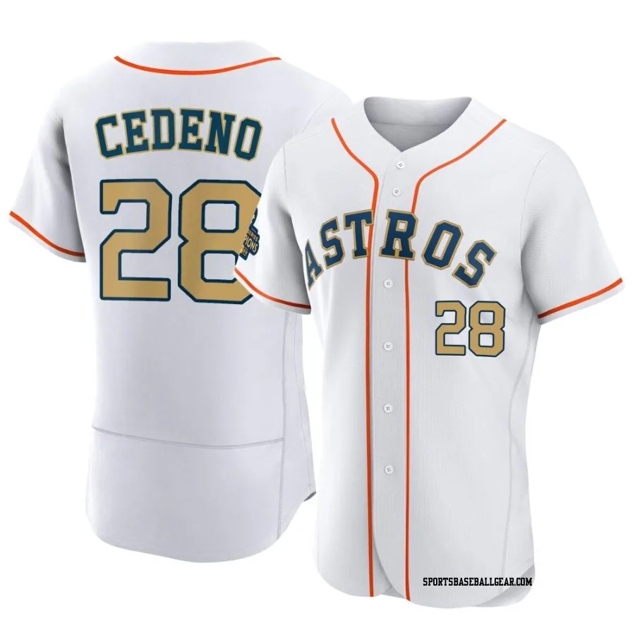 Cesar Cedeno Men's Houston Astros Gold Authentic White 2023 Collection Jersey