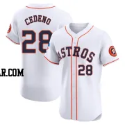 Cesar Cedeno Men's Houston Astros White Elite Home Patch Jersey