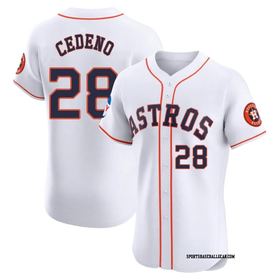 Cesar Cedeno Men's Houston Astros White Elite Home Patch Jersey