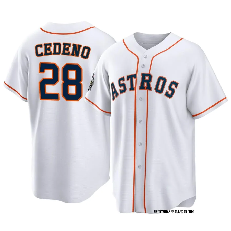 Cesar Cedeno Men's Houston Astros White Replica 2022 World Series Home Jersey