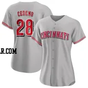 Cesar Cedeno Women's Cincinnati Reds Gray Authentic Road Jersey