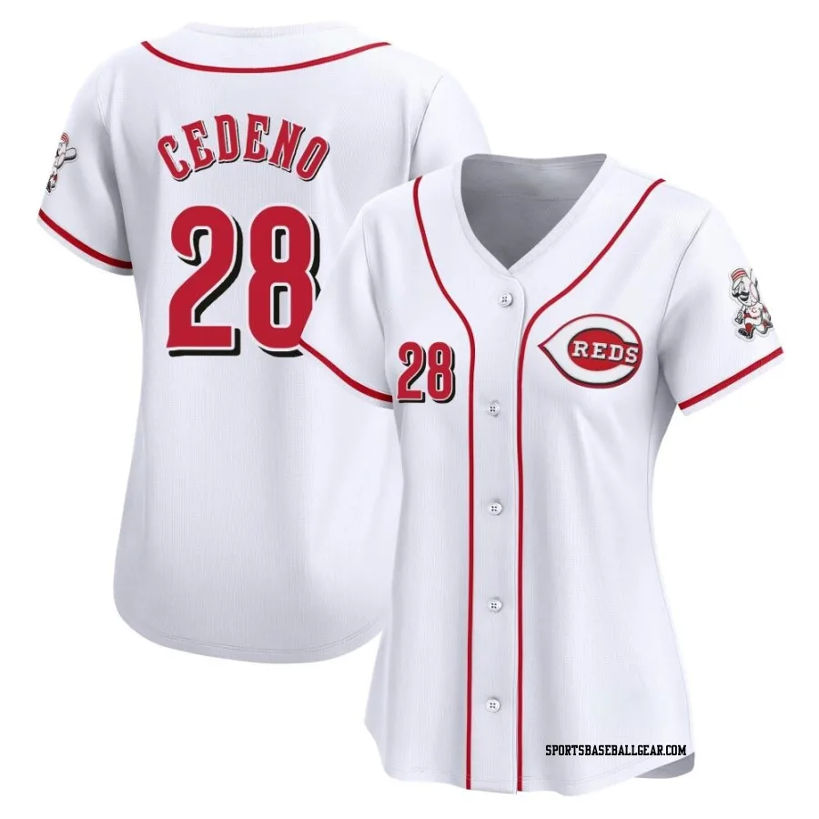 Cesar Cedeno Women's Cincinnati Reds White Limited Home Jersey