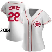 Cesar Cedeno Women's Cincinnati Reds White Replica Home Jersey