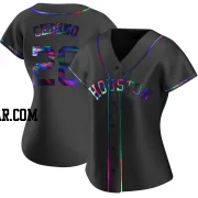 Cesar Cedeno Women's Houston Astros Black Holographic Replica Alternate Jersey