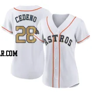 Cesar Cedeno Women's Houston Astros Gold Authentic White 2023 Collection Jersey