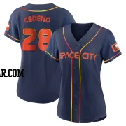 Cesar Cedeno Women's Houston Astros Navy Authentic 2022 City Connect Jersey