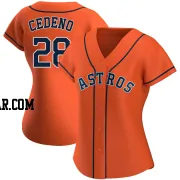 Cesar Cedeno Women's Houston Astros Orange Authentic Alternate Jersey