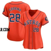 Cesar Cedeno Women's Houston Astros Orange Limited Alternate Jersey