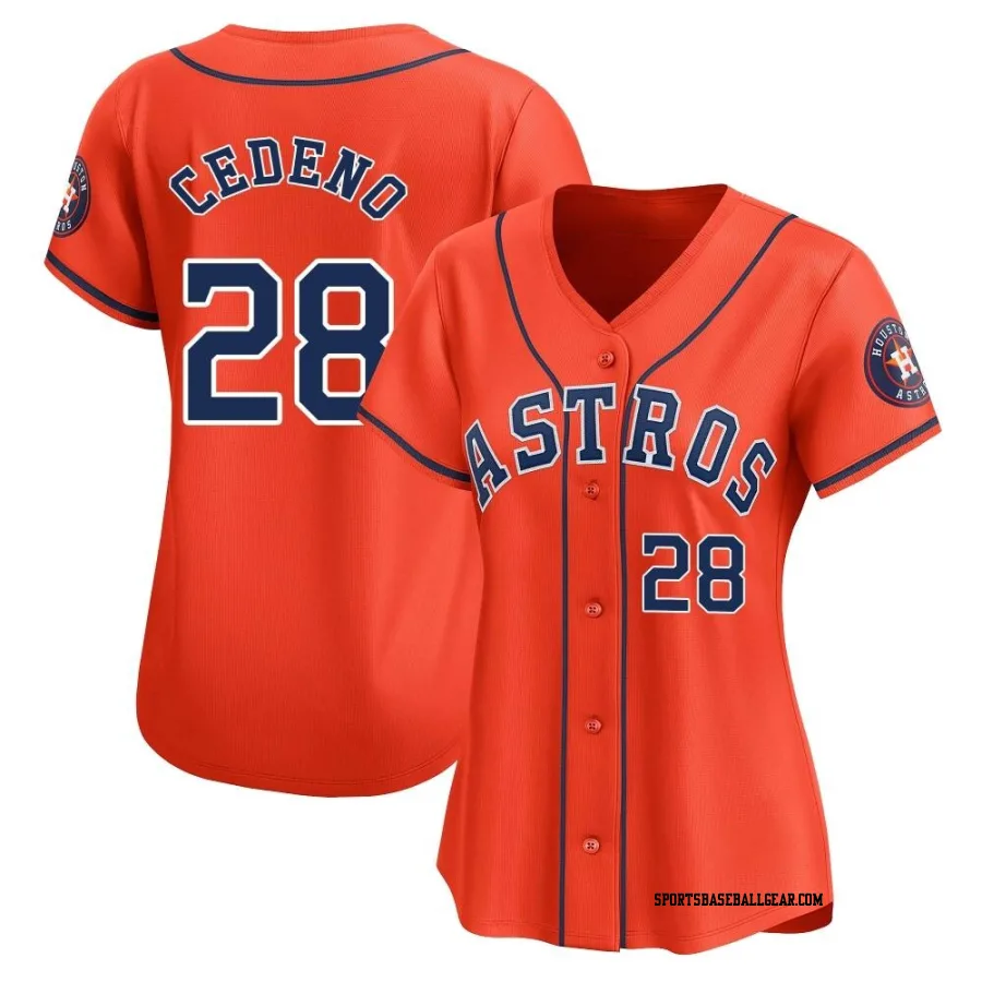 Cesar Cedeno Women's Houston Astros Orange Limited Alternate Jersey