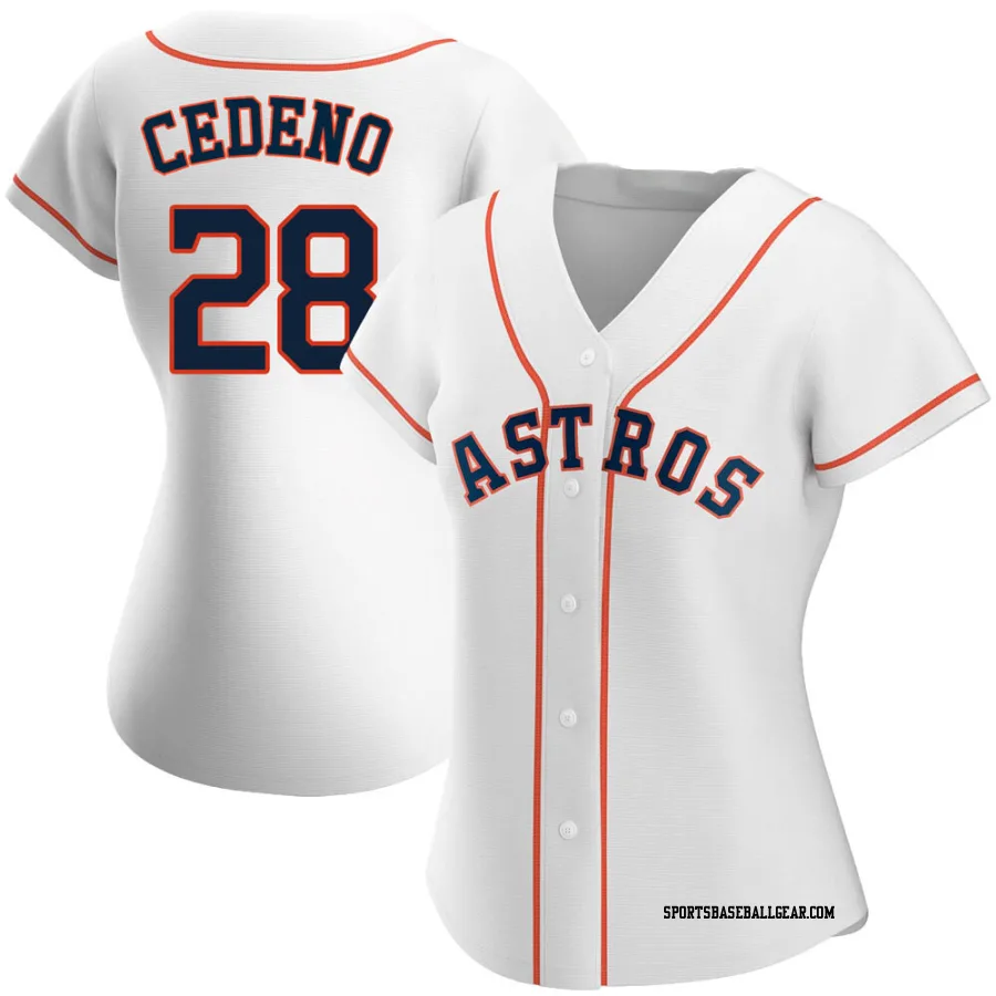 Cesar Cedeno Women's Houston Astros White Authentic Home Jersey