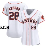 Cesar Cedeno Women's Houston Astros White Limited Home Jersey