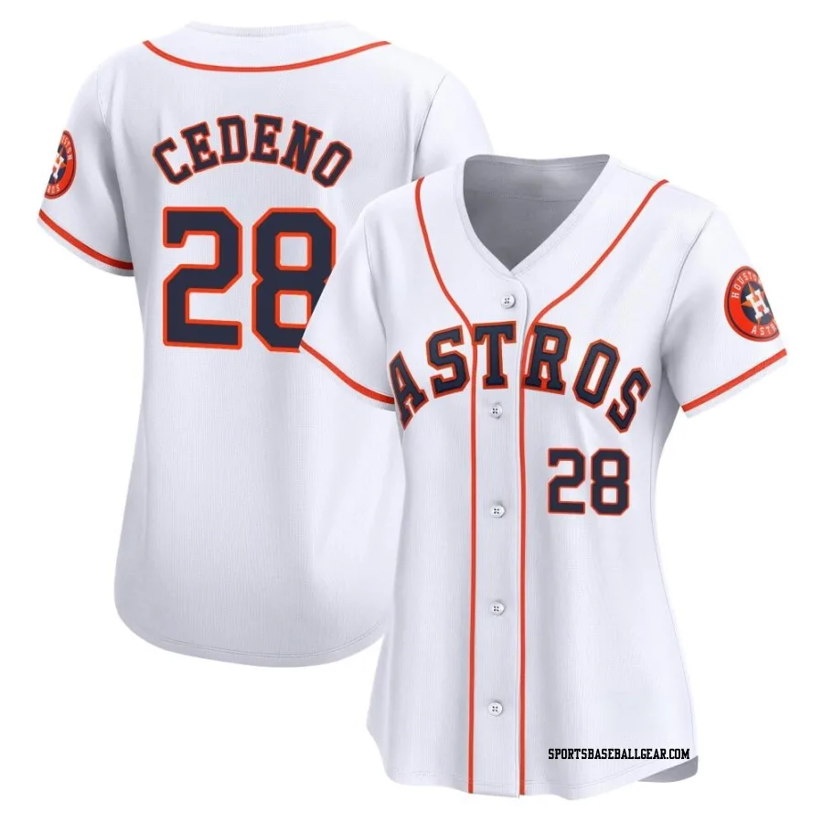 Cesar Cedeno Women's Houston Astros White Limited Home Jersey