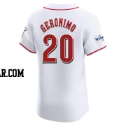 Cesar Geronimo Men's Cincinnati Reds White Elite Home Patch Jersey