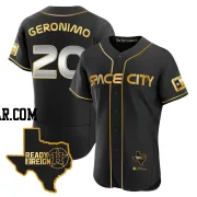 Cesar Geronimo Men's Houston Astros Black/Gold Authentic 2023 Space City Ready 2 Reign Flex Base Jersey