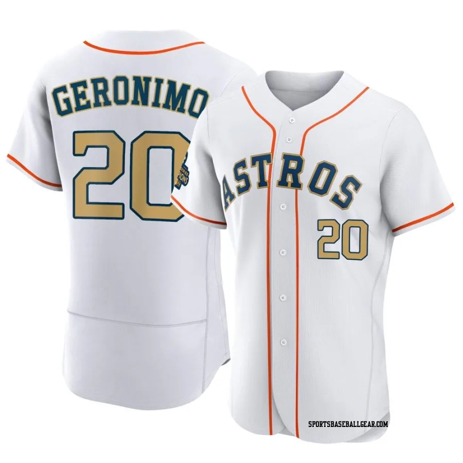 Cesar Geronimo Men's Houston Astros Gold Authentic White 2023 Collection Jersey