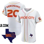 Cesar Geronimo Men's Houston Astros White Authentic 2023 Space City Ready 2 Reign Flex Base Jersey