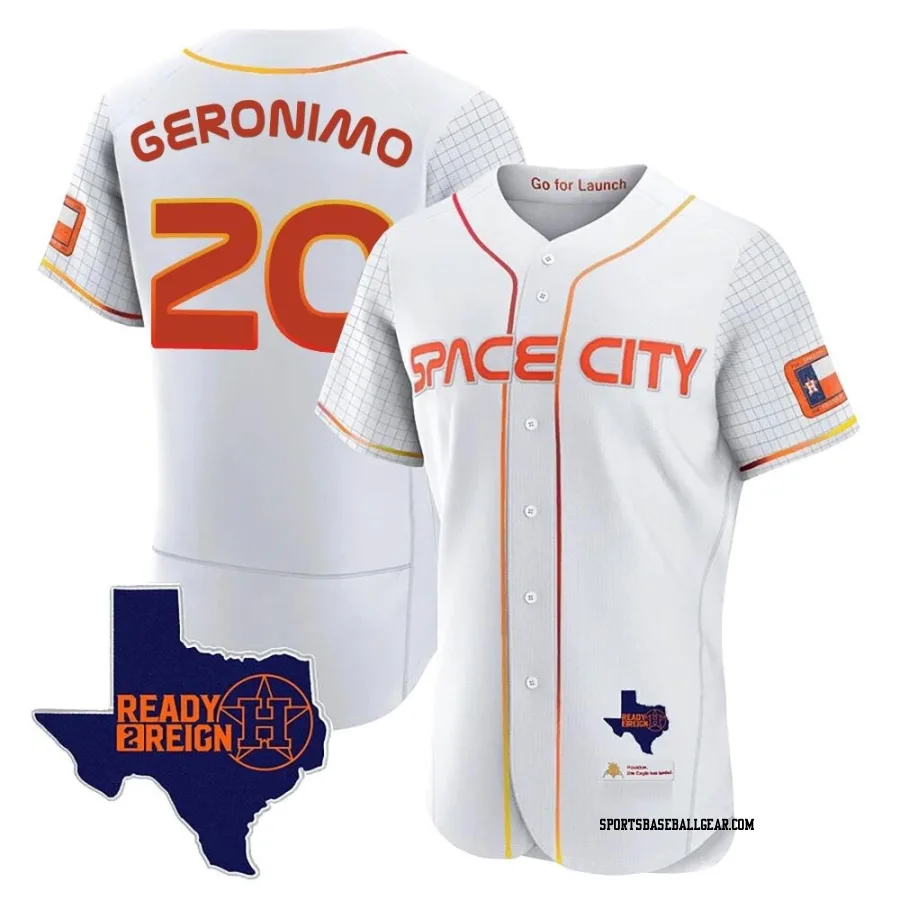 Cesar Geronimo Men's Houston Astros White Authentic 2023 Space City Ready 2 Reign Flex Base Jersey