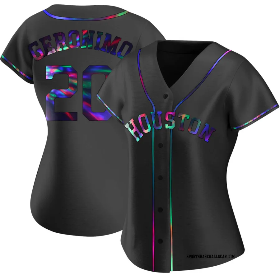 Cesar Geronimo Women's Houston Astros Black Holographic Replica Alternate Jersey