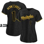 Cesar Hernandez Women's Washington Nationals Black Replica Snake Skin City Jersey