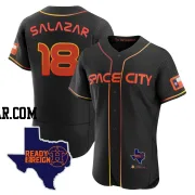 Cesar Salazar Men's Houston Astros Black Authentic 2023 Space City Ready 2 Reign Flex Base Jersey