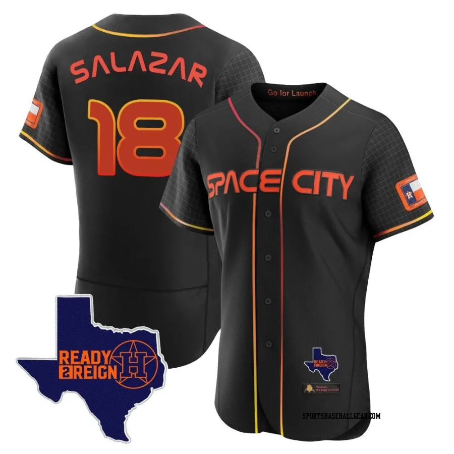 Cesar Salazar Men's Houston Astros Black Authentic 2023 Space City Ready 2 Reign Flex Base Jersey