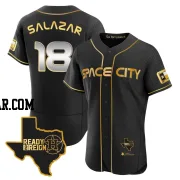 Cesar Salazar Men's Houston Astros Black/Gold Authentic 2023 Space City Ready 2 Reign Flex Base Jersey