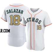 Cesar Salazar Men's Houston Astros Gold Authentic White 2023 Collection Jersey