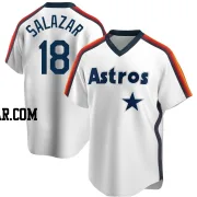 Cesar Salazar Men's Houston Astros White Replica Home Cooperstown Collection Team Jersey