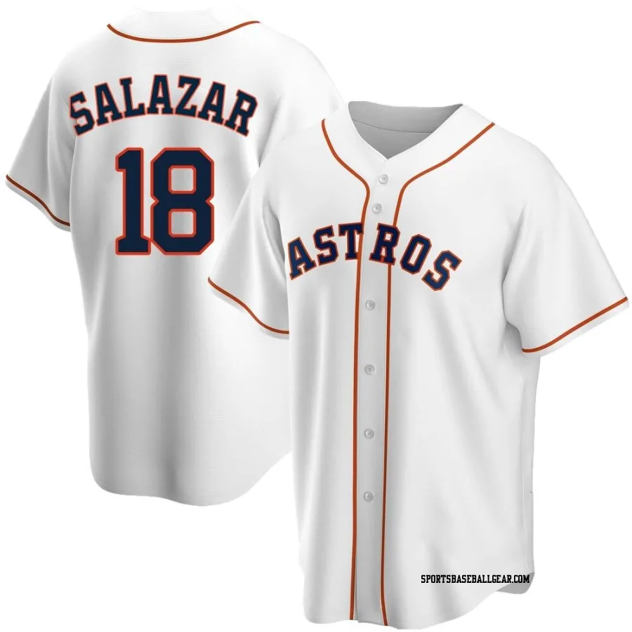 Cesar Salazar Men's Houston Astros White Replica Home Jersey