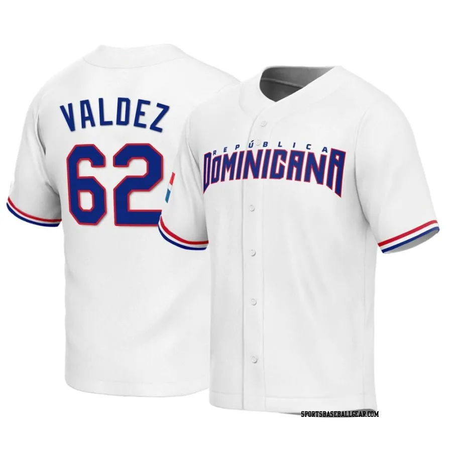 Cesar Valdez Men's Dominican Republic Baseball White Replica 2023 World Baseball Classic Jersey