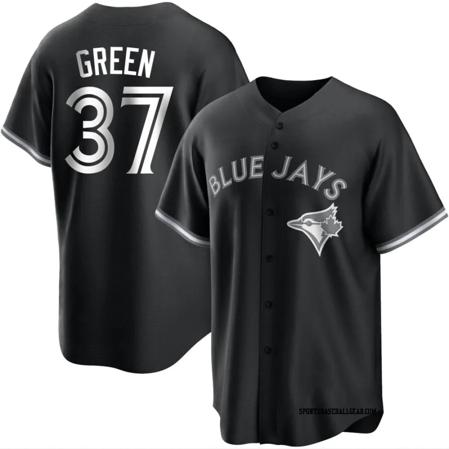 Chad Green Youth Toronto Blue Jays Black/White Replica Jersey