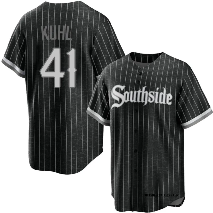 Chad Kuhl Youth Chicago White Sox Black Replica 2021 City Connect Jersey