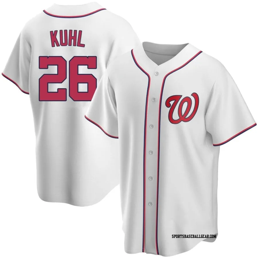 Chad Kuhl Youth Washington Nationals White Replica Home Jersey