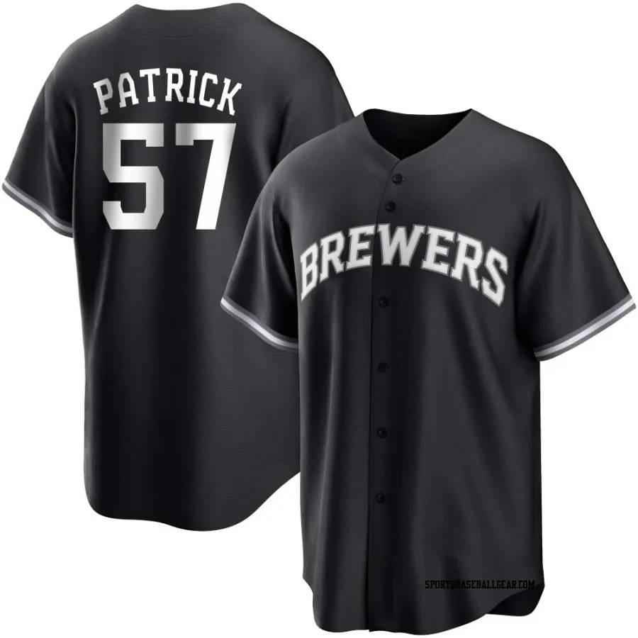 Chad Patrick Men's Milwaukee Brewers Black/White Replica Jersey