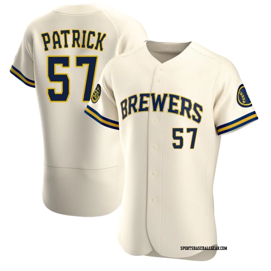 Chad Patrick Men's Milwaukee Brewers Cream Authentic Home Jersey