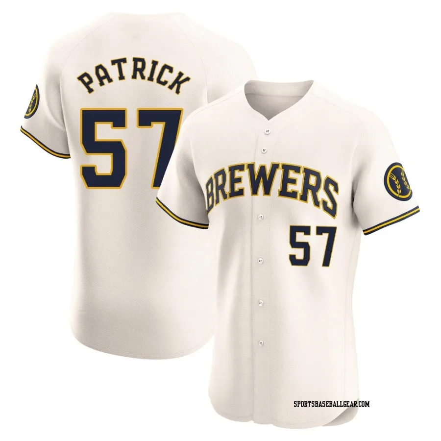 Chad Patrick Men's Milwaukee Brewers Cream Elite Home Jersey