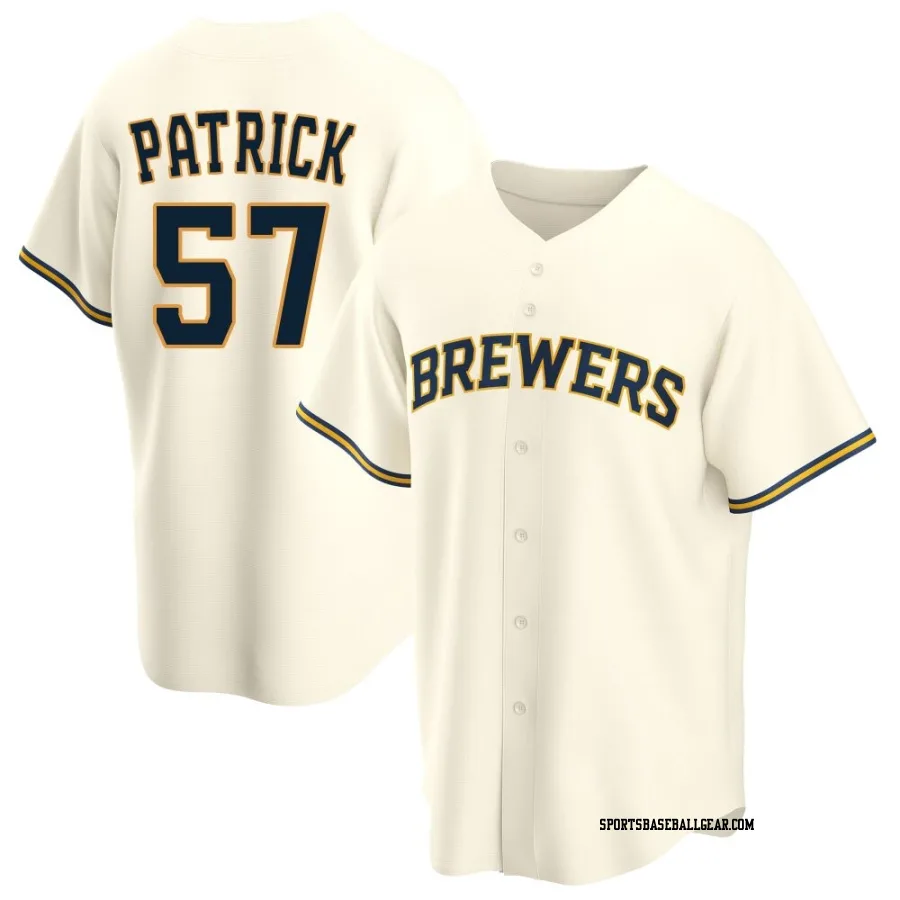 Chad Patrick Men's Milwaukee Brewers Cream Replica Home Jersey